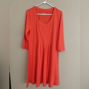 NWT Soft Surroundings Bonnie Knit Scoop Neck Dress Hot Coral Women’s Size M